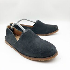 CHARLESTON SHOE CO. Black Leather Suede Gum Sole Flats Womens 9